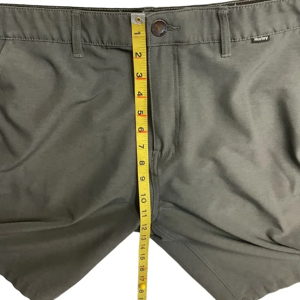 Hurley Men's Quick Dry Classic Fit Hybrid Walk Shorts‎ Size 36 Black Flat Front